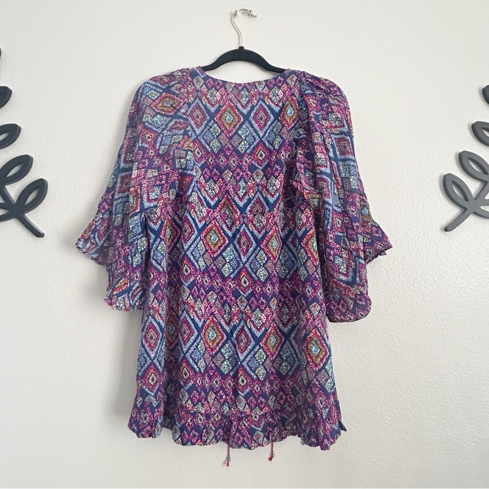 Sailor Colorful Geometric Patterned Blouse - Picture 5 of 6